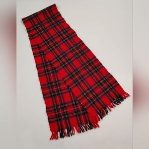 Plaid Tartan Vintage Small Fringe Winter Wool Scarf